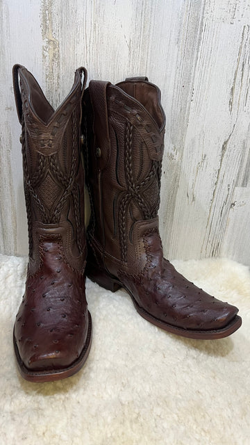 CB Chocó-Granate Ostrich Dubai Toe Exotic Cowboy Boots