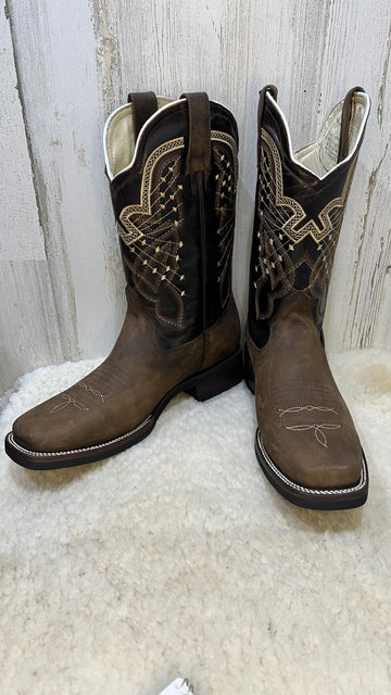 ROL Brown Rodeo Toe Cowboy Boots