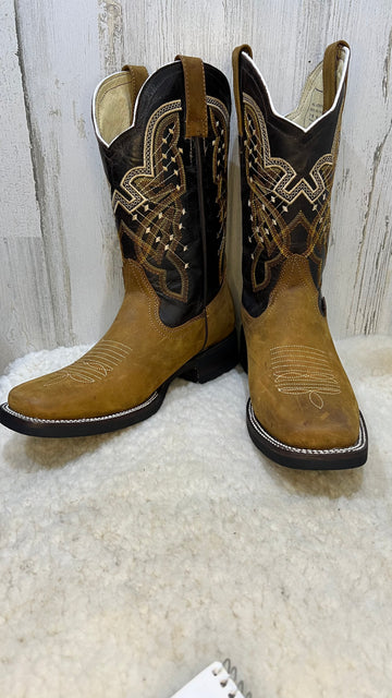 ROL Tan Rodeo Toe Cowboy Boots